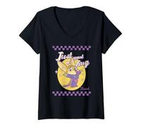 Donna Disney Zootopia Finnick Just Want A Hug Distressed Portrait Maglietta con Collo a V