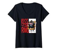 Donna Disney Zootopia Mr. Big Kiss The Ring Funny Quote Maglietta con Collo a V