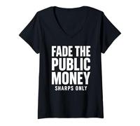 Donna Dissolvenza Il Denaro pubblico Scommesse Sportive Gioco D'Azzardo Divertente Parlay Maglietta con Collo a V