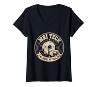 Donna Distintivo radiologico MRI Tech No Metal No Problem Maglietta con Collo a V