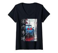 Donna Distress JDM Drift Race Sport Car Giappone regalo mercato interno Maglietta con Collo a V