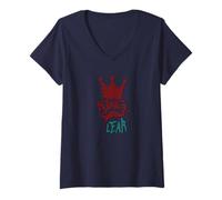 Donna Distressed Shakespeare Titolo King Lear Tragedy Play Maglietta con Collo a V