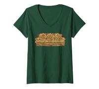 Donna Divano Nonna Maglietta con Collo a V