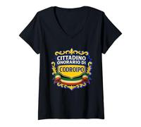 Donna Diventa anche tu Cittadino Onorario di Codroipo Anagramma Maglietta con Collo a V