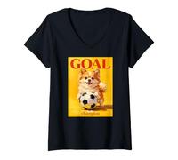 Donna Diventa Il Campione di Calcio Maglietta con Collo a V