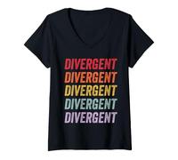 Donna Divergente Maglietta con Collo a V