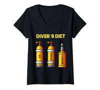 Donna Divers Dieta Divertente Immersioni Immersioni Nitrox Air Dieta Umorismo Uomini Maglietta con Collo a V
