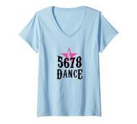 Donna Divertente 5678 Dance Line Dance Line Dancing Maglietta con Collo a V