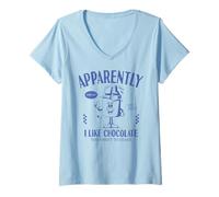 Donna Divertente a Quanto pare, Mi Piace Il Cioccolato Maglietta con Collo a V