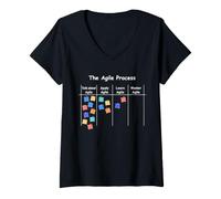 Donna Divertente Agile Process AOE Gestione del processo Maglietta con Collo a V