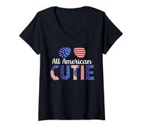 Donna Divertente all American Cutie Maglietta con Collo a V
