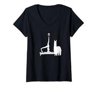 Donna Divertente allenamento per gli amanti dell'alpaca del vino Reformer Pilates Maglietta con Collo a V