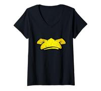 Donna Divertente Anatra Faccia Becco Invecchiato Cartone Animato Design Duckie Crew Maglietta con Collo a V