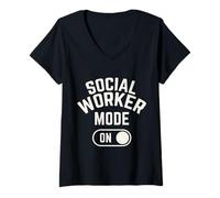 Donna Divertente Assistente Sociale Maglietta con Collo a V