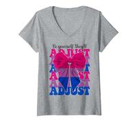 Donna Divertente bandiera bisessuale con scritta "Be Yourself They'll Adjust" Maglietta con Collo a V