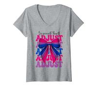 Donna Divertente bandiera bisessuale con scritta "Be Yourself They'll Adjust" Maglietta con Collo a V