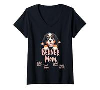 Donna Divertente Berner Mamma Cane Bernese Montagna Mama Humor Citazione Maglietta con Collo a V