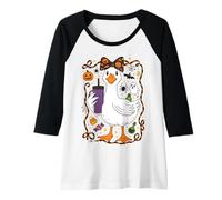Donna Divertente Bicchiere per Halloween con Camicia a Forma di Oca, Fantasma, Pipistrello, Zucca Maglia con Maniche Raglan