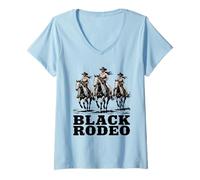 Donna Divertente Black Rodeo Detto Cowgirl Power Horse Queen Donne Uomini Maglietta con Collo a V