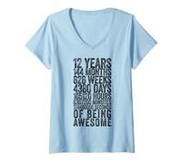 Donna Divertente Camicia per 12° Compleanno Old Meter Divertente Regali di 12 Anni Maglietta con Collo a V