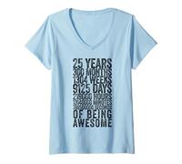 Donna Divertente Camicia per Il 25° Compleanno Old Meter Divertente 25 Anni Regali Maglietta con Collo a V