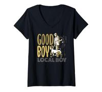 Donna Divertente Cane Labrador Ragazzo Locale Anatra Caccia Maglietta con Collo a V