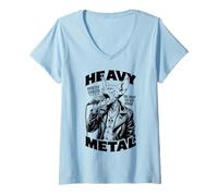 Donna Divertente cantante canadese Heavy Metal Sphynx Cat Rock Music Band Maglietta con Collo a V
