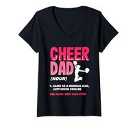 Donna Divertente Cheer Dad Definizione Best Dad Ever Cheerleading Maglietta con Collo a V