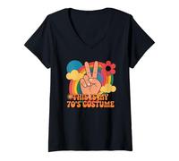 Donna Divertente Costume con Scritta This Is My Seventies, da Donna/Uomo Maglietta con Collo a V
