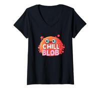 Donna Divertente Costume da Mostro Blob per Un Look Freddo Maglietta con Collo a V