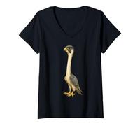Donna Divertente Design a Collo Lungo con Falco pellegrino Maglietta con Collo a V