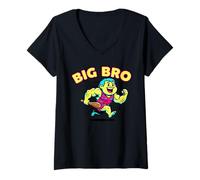 Donna Divertente Design Antico dell'età delle caverne Big Bro per Uomini e Ragazzi Maglietta con Collo a V