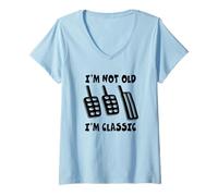 Donna Divertente Design con Trasmissione Manuale I'm Not Old I'm Classic Maglietta con Collo a V