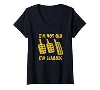Donna Divertente Design con Trasmissione Manuale I'm Not Old I'm Classic Maglietta con Collo a V
