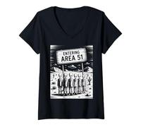 Donna Divertente detto Entrando Area 51 Alien Suit UFO Scena Donne Uomini Maglietta con Collo a V