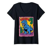 Donna Divertente Dinosauro T-Rex Rawr-Some Simpatico Regalo per Bambini Maglietta con Collo a V