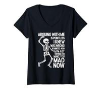 Donna Divertente Dire Che litigare è Inutile, Ti STO Solo Facendo arrabbiare Maglietta con Collo a V