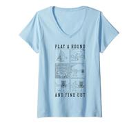 Donna Divertente Disc Golf Gioca Un Round E Scopri Diagramma Maglietta con Collo a V