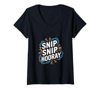 Donna Divertente DNA di biologia Crispr - Snip Snip Hooray Maglietta con Collo a V