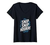 Donna Divertente DNA di biologia Crispr - Snip Snip Hooray Maglietta con Collo a V