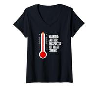 Donna Divertente Donne Menopausa Hot Flash Coming Maglietta con Collo a V