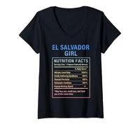 Donna Divertente El Salvador Ragazza Orgogliosa Salvadoregna Donne Maglietta con Collo a V