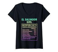Donna Divertente El Salvador Ragazza Orgogliosa Salvadoregna Donne Maglietta con Collo a V