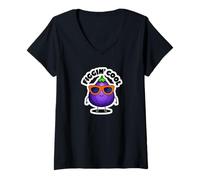 Donna Divertente Fico Frutta Figgin' Cool Occhiali Da Sole Foodie Fig Lovers Maglietta con Collo a V