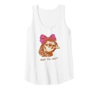 Donna Divertente Gallina Umoristica What The Cluck? Gallina con Fiocco Canotta