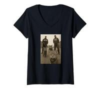 Donna Divertente Gangster Cats West Coast Kitten Meme Maglietta con Collo a V