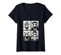 Donna Divertente Gangster Opossums Hip Hop Rap Street Urban Animal Meme Maglietta con Collo a V