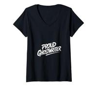 Donna Divertente Ghostwriter Orgoglioso Che Dice Sarcasmo Donne Men Maglietta con Collo a V