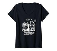Donna Divertente Giardino Ecco Cosa stai Andando in The Compost Frog Maglietta con Collo a V
