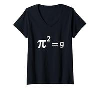 Donna Divertente Gioco di Parole Matematica - Pi Joke pi al Quadrato = g Matematica Pun Joke Maglietta con Collo a V